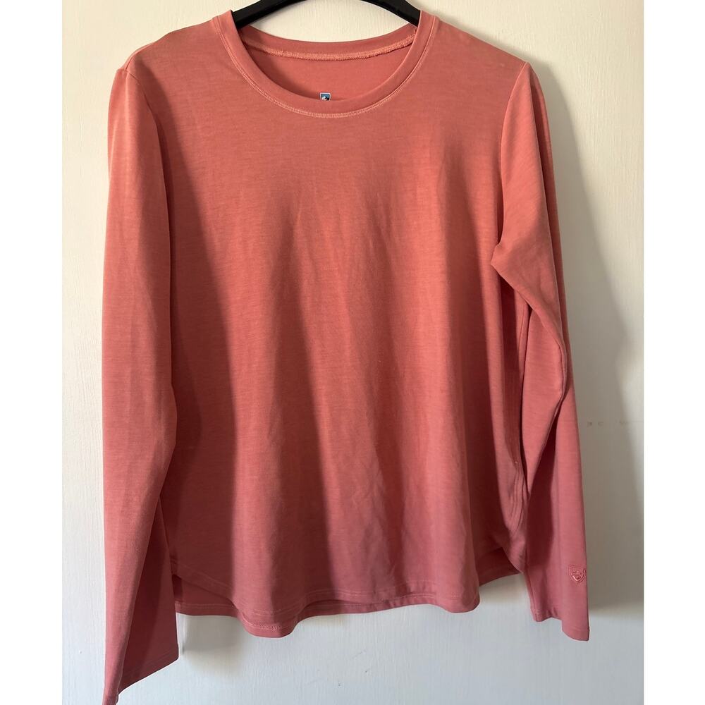 KÜHL Konstance Long Sleeve Performance Shirt Pink Rose Ash Size Large UPF 50+